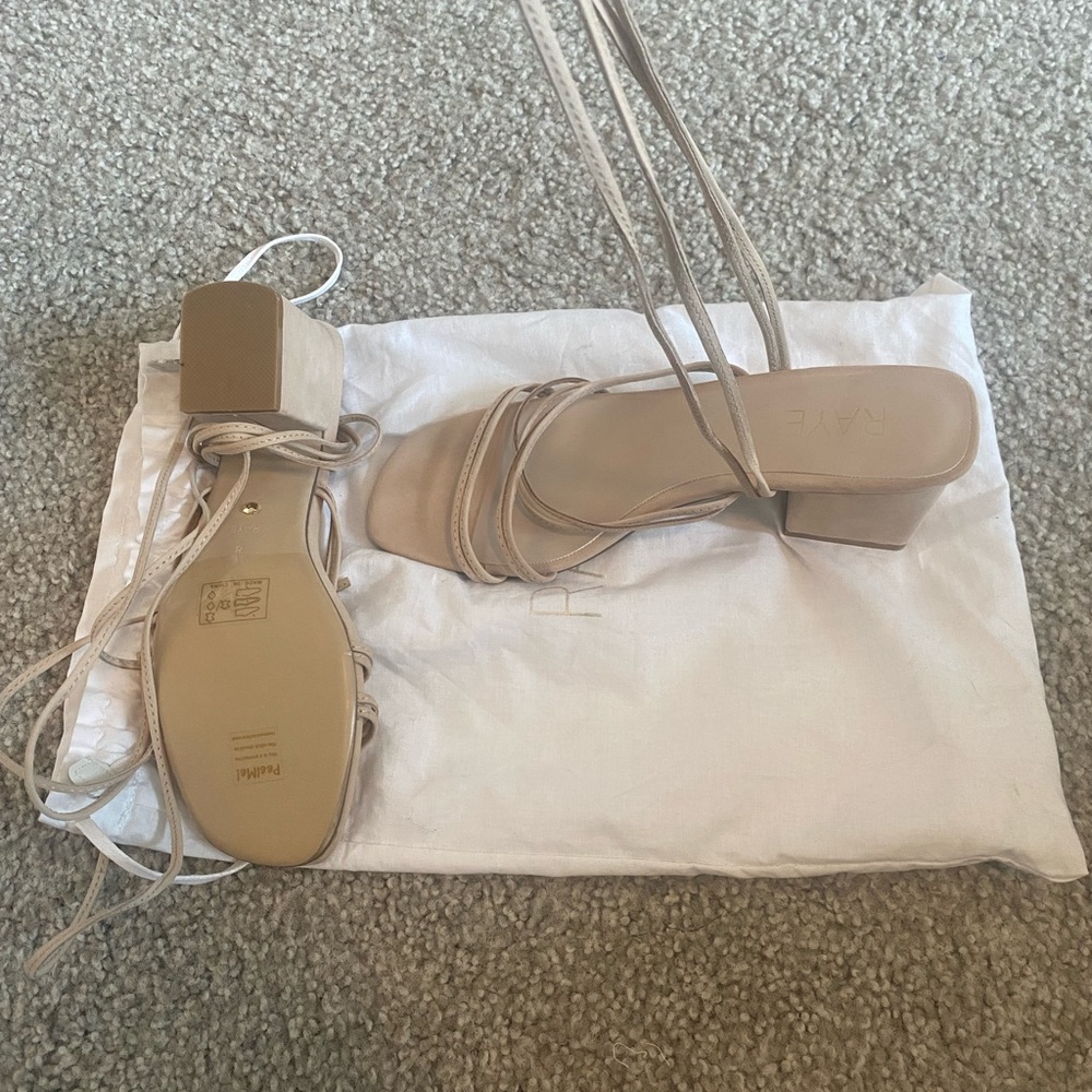 Never worn, lace up Raye heels